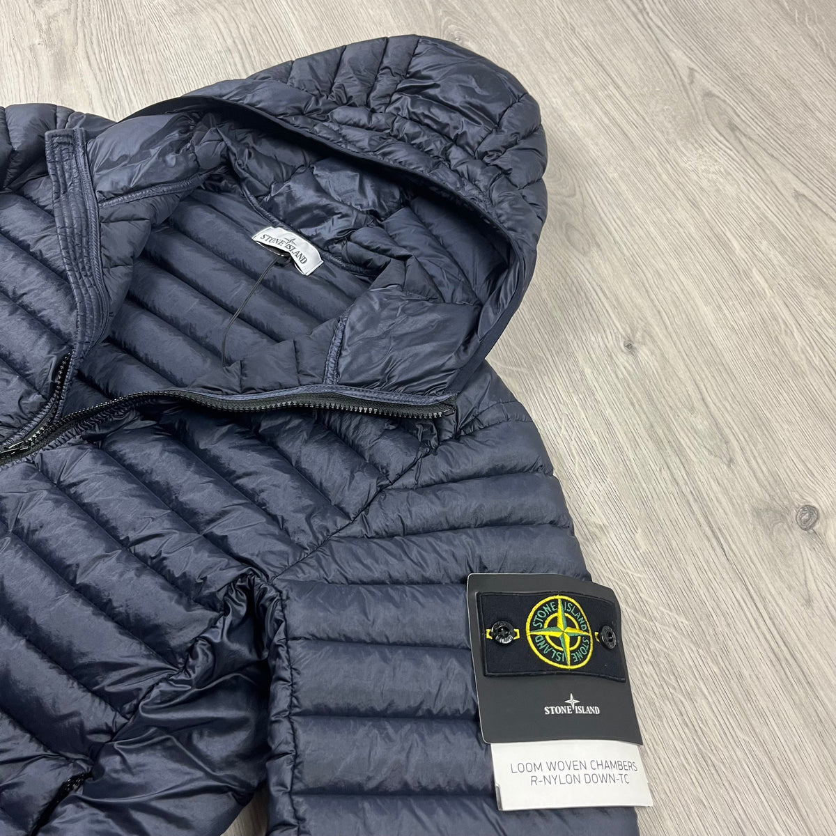 Stone Island Woven Down Jacket - Navy Castmark