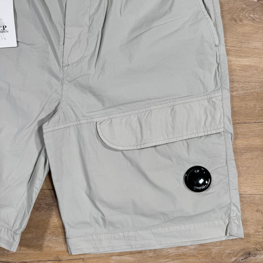 CP Company 50 Fili Stretch Cargo Shorts in Blue Fox - Grey Castmark