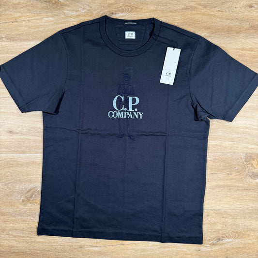 CP Company 30/2 Mercerized Jersey Twisted British Sailor T-Shirt in Navy Castmark