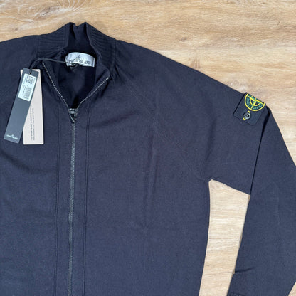 Stone Island Light Organic Cotton Knit Cardigan in Navy Castmark