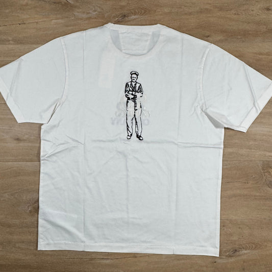 CP Company 30/2 Mercerized Jersey Twisted British Sailor T-Shirt in White Castmark