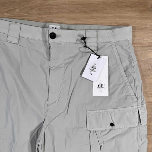 CP Company 50 Fili Stretch Cargo Shorts in Blue Fox - Grey Castmark