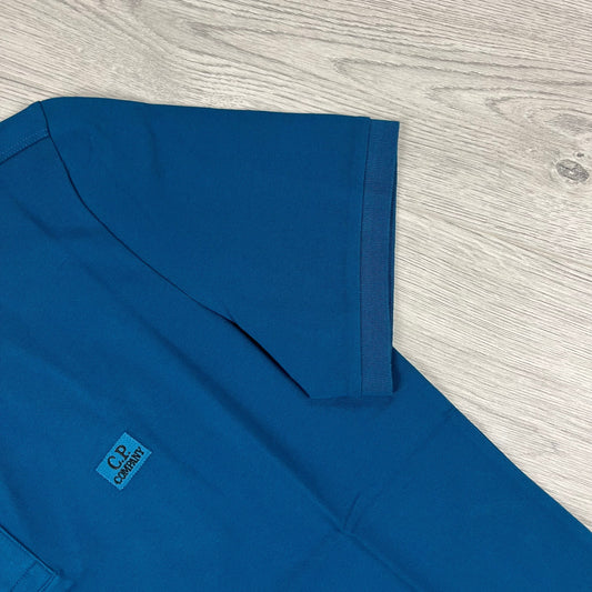 CP Company Piquet Polo Shirt - Ink Blue Castmark