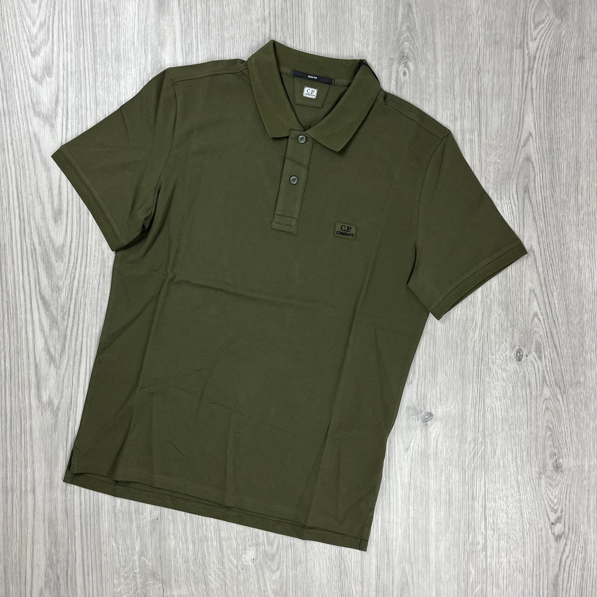 CP Company Piquet Polo Shirt - Ivy Green Castmark