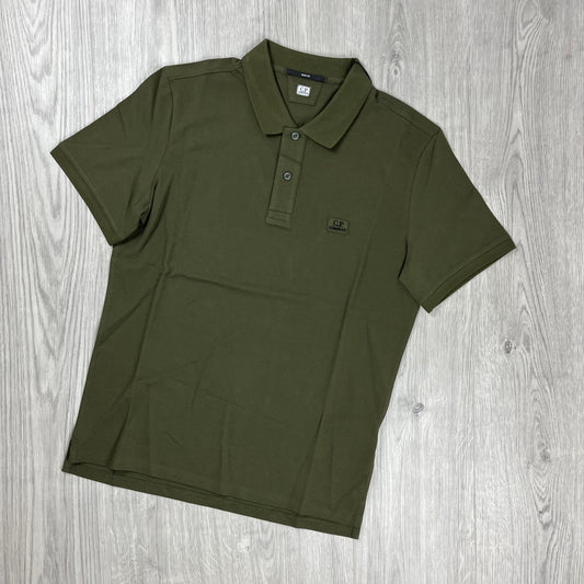 CP Company Piquet Polo Shirt - Ivy Green Castmark