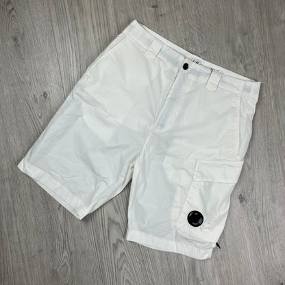 CP Company Cargo Shorts - White Castmark