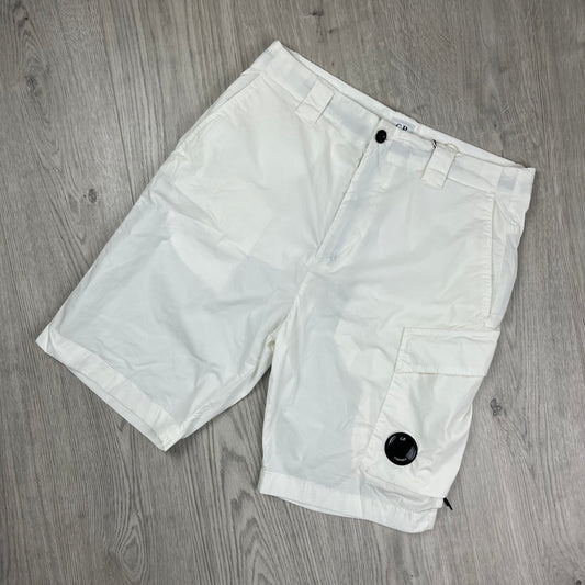 CP Company Cargo Shorts - White Castmark