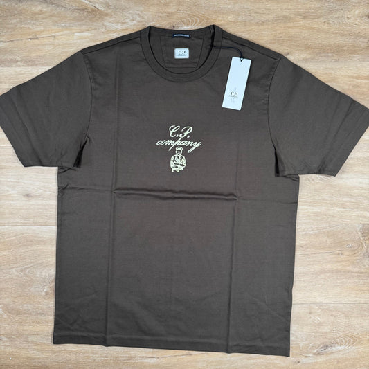 CP Company 30/2 Twisted Embroidery T-Shirt in Ivy Green Castmark
