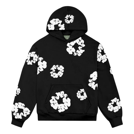 Denim Tears Cotton Wreath Hoodie 'Black White' 301-010-30