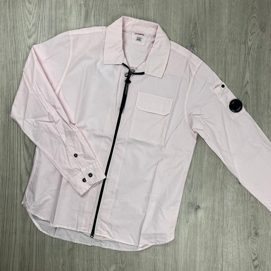CP Company Zip Overshirt - Pink Castmark