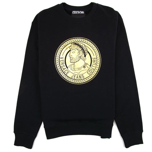 Versace Jeans Couture Medallion Foil Print Sweatshirt Black