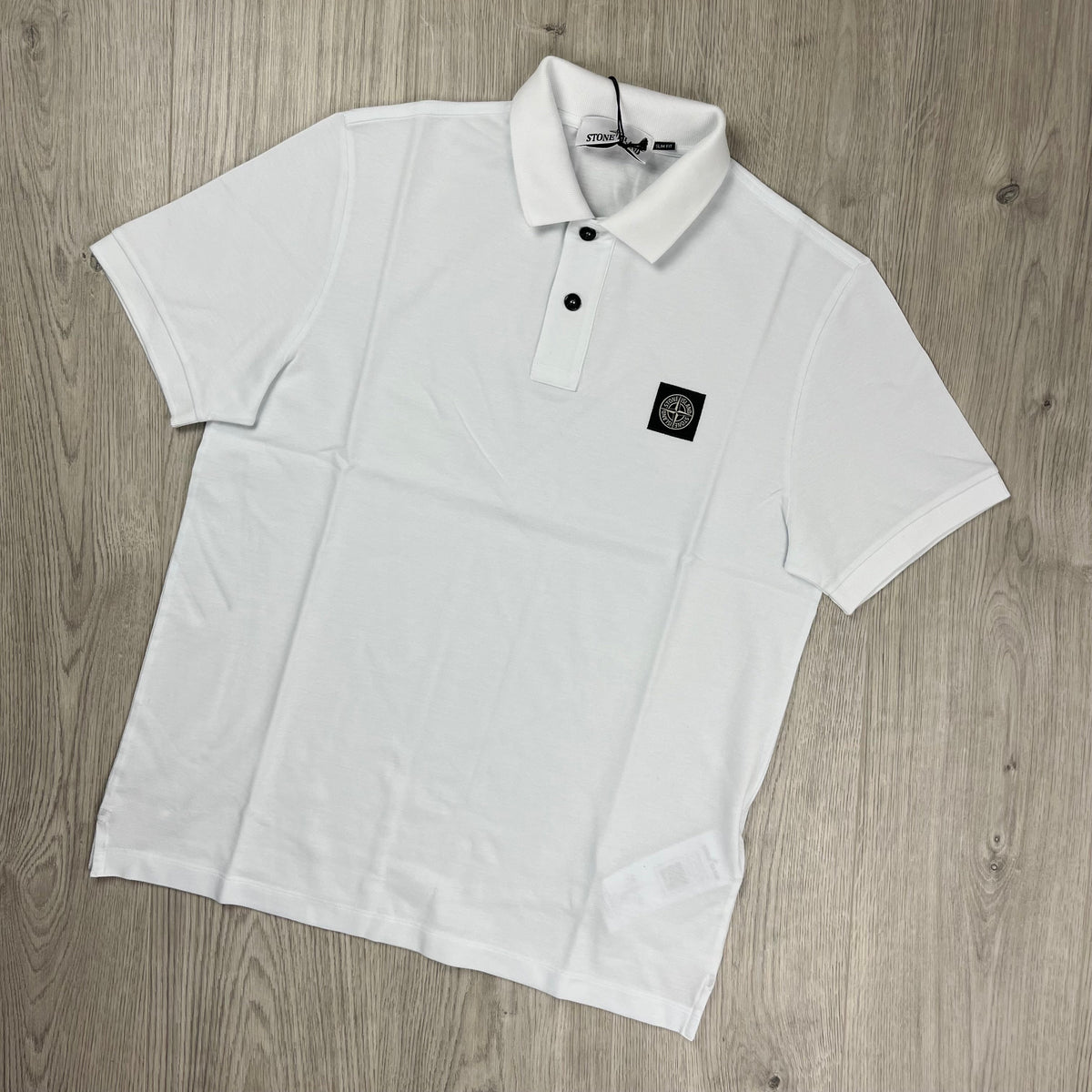 Stone Island Patch Polo Shirt - White Castmark