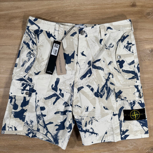 Stone Island Scan Camo On Stretch Ripstop-OVD Bermuda Shorts in Desert Castmark