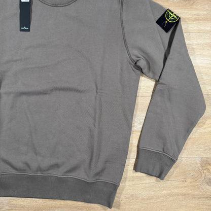 Stone Island Garment Dyed Crewneck Sweatshirt in Walnut Brown Castmark