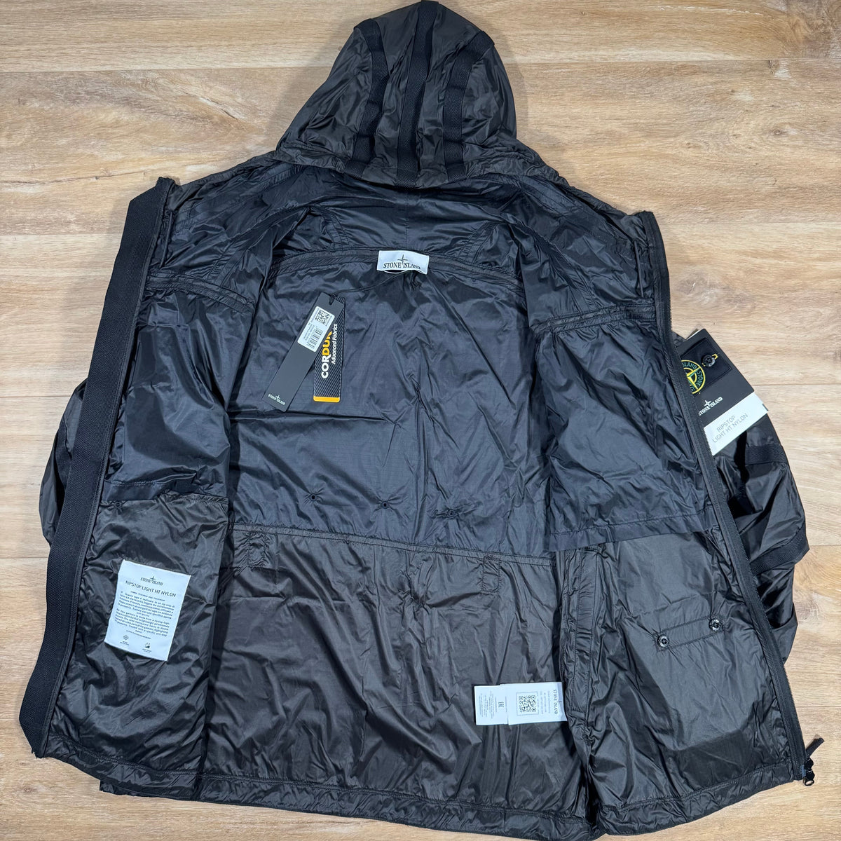 Stone Island Ripstop Light HT Nylon Jacket in Lead Grey Castmark