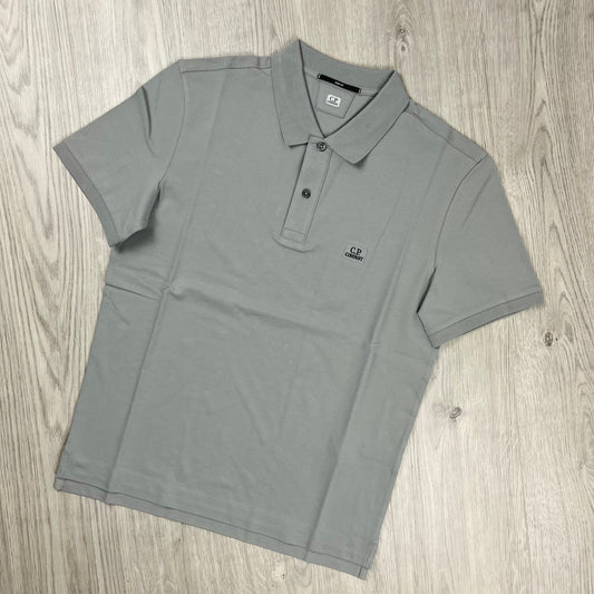 CP Company Piquet Polo Shirt - Drizzle Castmark