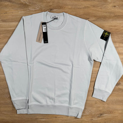Stone Island Organic Cotton Fleece Sweatshirt in Sky Blue Castmark