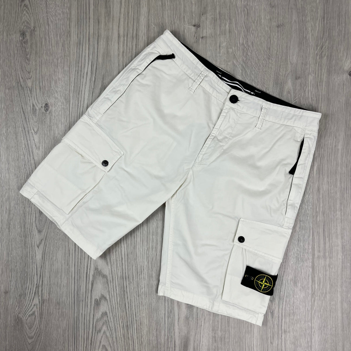 Stone Island Cargo Shorts - Ivory Castmark