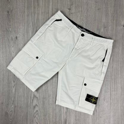 Stone Island Cargo Shorts - Ivory Castmark