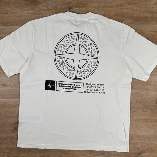 Stone Island Industrial Print T-Shirt in Ivory Castmark