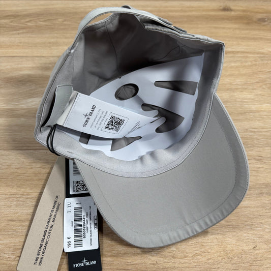 Stone Island Weatherproof Cotton Canvas Ghost Cap in Dust Grey Castmark