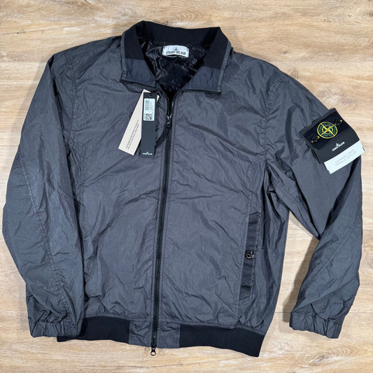 Stone Island Crinkle Reps R-NY Bomber Jacket in Charcoal Grey Castmark