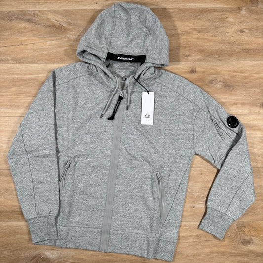 CP Company Diagonal Raised Zipped Lens Hoodie in Grey Castmark