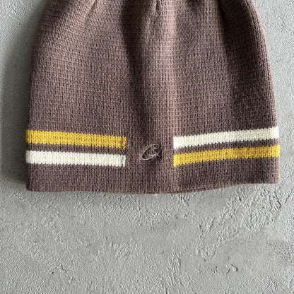 CORTEIZ Knit Stripe Beanie - Brown