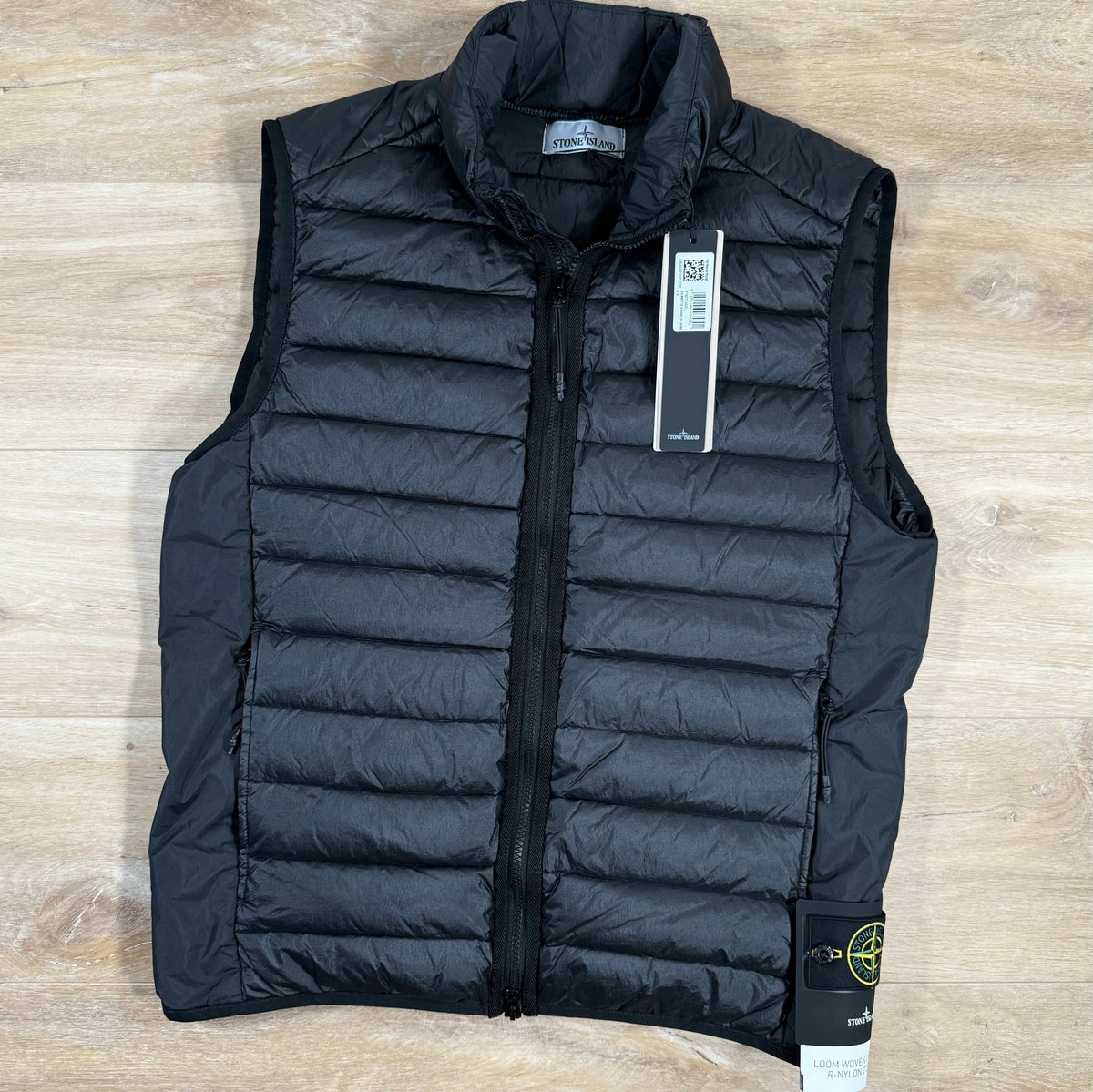 Stone Island Nylon Down-TC Vest in Black Castmark