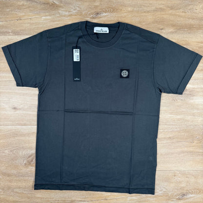 Stone Island Patch Logo T-Shirt in Lead Grey Castmark