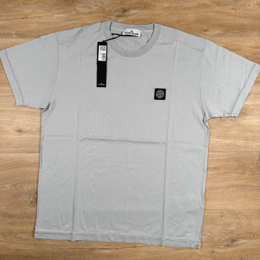 Stone Island Patch Logo T-Shirt in Pearl Grey Castmark