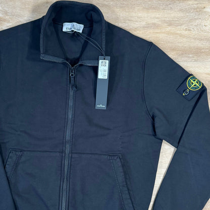 Stone Island Organic Cotton Full-Zip Sweatshirt in Black Castmark