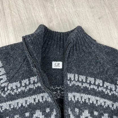 CP Company Jacquard Wool Fleece - Black Castmark