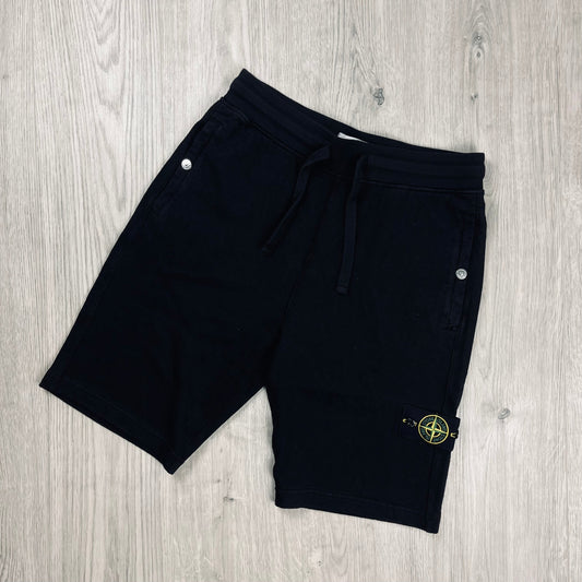Stone Island Dyed Jersey Shorts - Black Castmark
