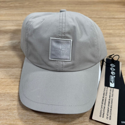 Stone Island Weatherproof Cotton Canvas Ghost Cap in Dust Grey Castmark
