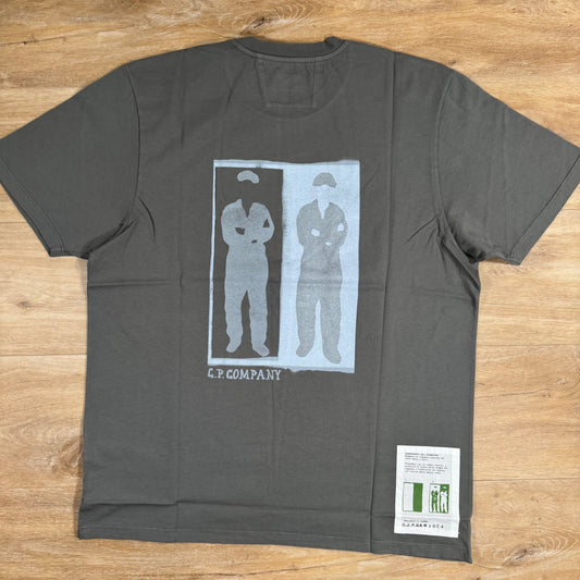 CP Company 24/1 Jersey Logo T-Shirt in Smoked Pearl - Grey Castmark