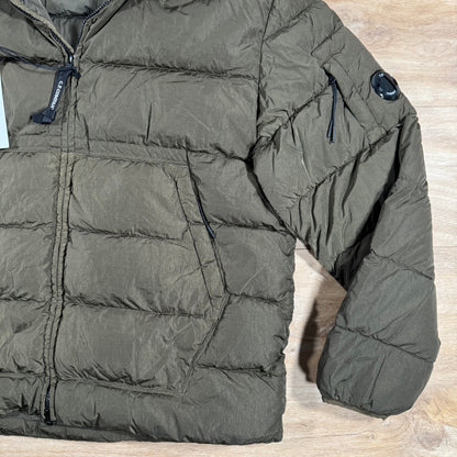 CP Company Chrome-R Down Lens Jacket in Ivy Green Castmark