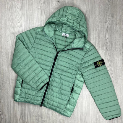 Stone Island Woven Down Jacket - Sage Green Castmark