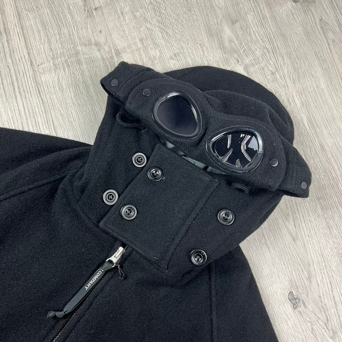 CP Company Duffel Goggle Jacket - Black Castmark