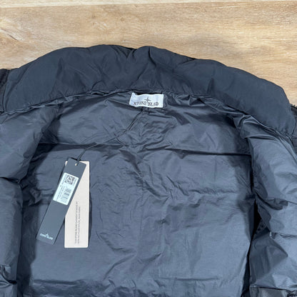 Stone Island Crinkle Reps NY Nylon Down Vest in Black Castmark