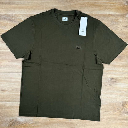 CP Company Logo Patch T-Shirt in Ivy Green Castmark