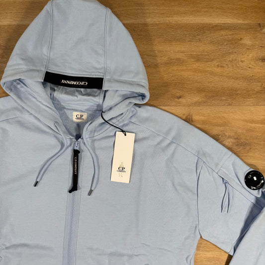 CP Company Diagonal Raised Zipped Lens Hoodie in Cerulean - Light Blue Castmark