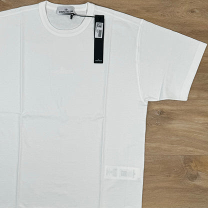 Stone Island Old Effect Cotton T-Shirt in White Castmark