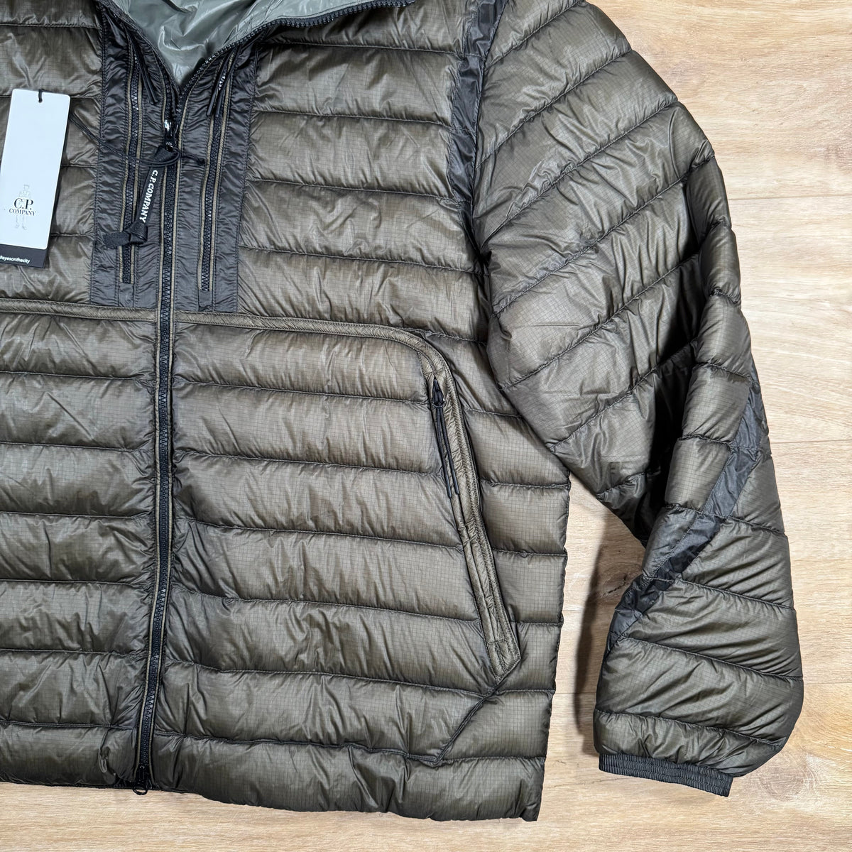 CP Company DD Shell Goggle Down Jacket in Grape Leaf Castmark