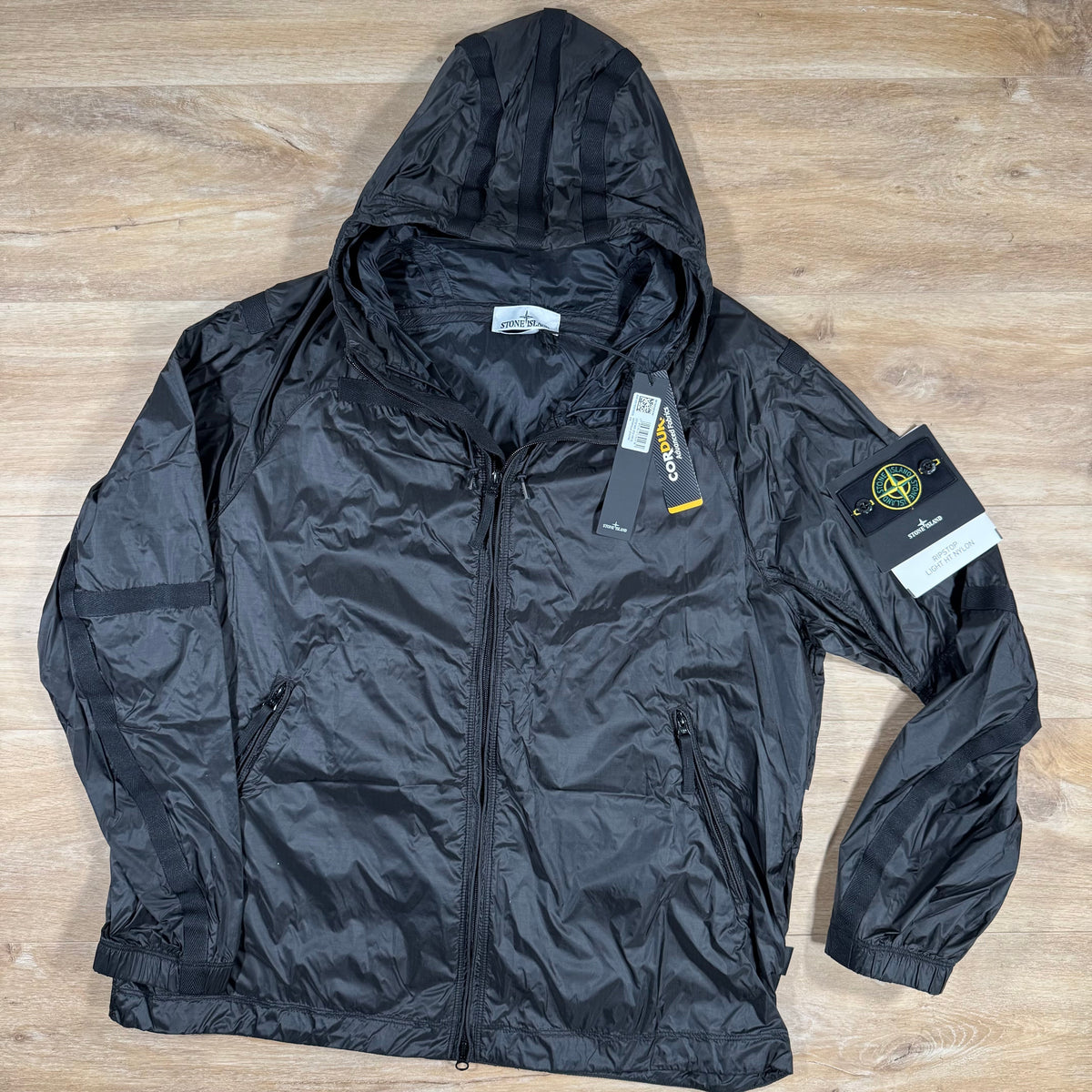 Stone Island Ripstop Light HT Nylon Jacket in Lead Grey Castmark