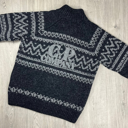 CP Company Jacquard Wool Fleece - Black Castmark