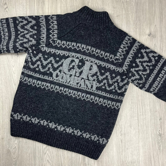 CP Company Jacquard Wool Fleece - Black Castmark
