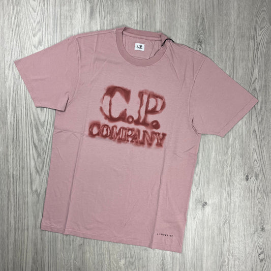 CP Company Printed T-Shirt - Mauve Castmark