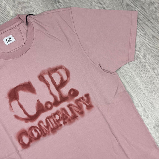 CP Company Printed T-Shirt - Mauve Castmark