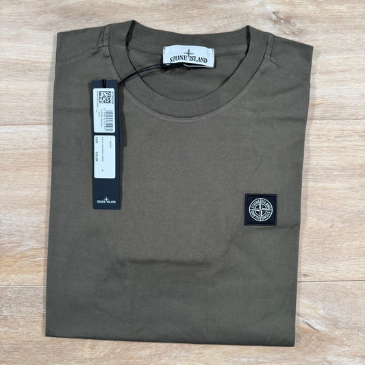 Stone Island Patch Logo T-Shirt in Military Green Castmark